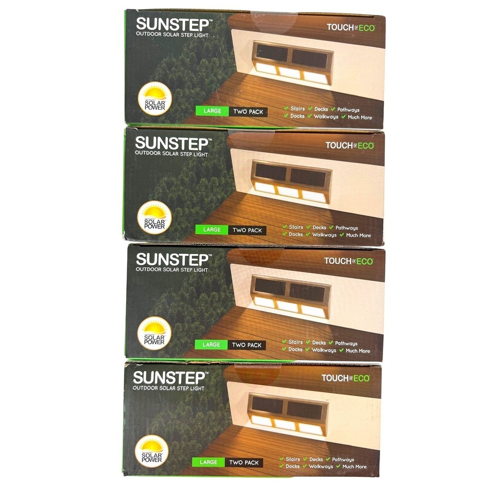 Solar LED Step Lights 8 Pack Outdoor Deck Stair Path Fence Door Stainless Steel